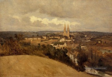 romantique romantisme Tableau Peinture - Vue de Saint Lô air plein romantisme Jean Baptiste Camille Corot